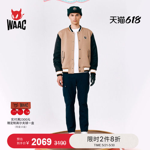 WAAC小恶魔官方秋冬男士高尔夫服装VARSITY JACKET夹克外套