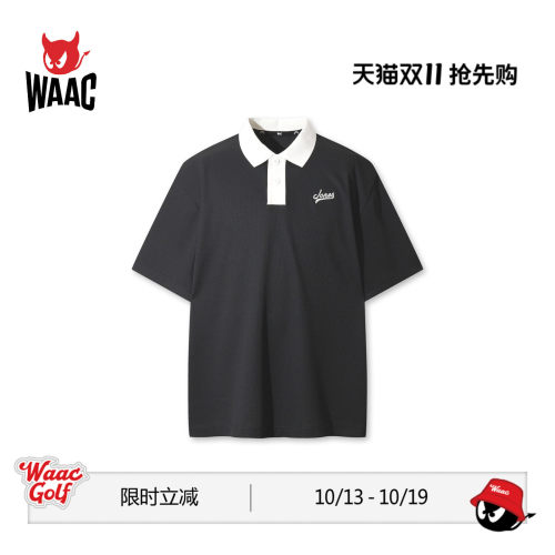 【JONES联名】WAAC小恶魔官方春夏新品男士高尔夫服装短袖POLO