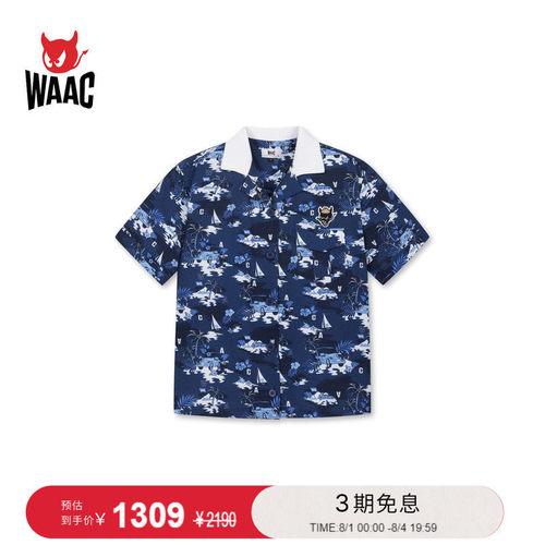WAAC小恶魔官方春夏女士高尔夫服装KNIT COLLAR SHIRT短袖衬衫