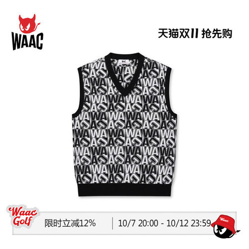 WAAC小恶魔官方早春男士高尔夫服装KNIT VEST毛衣背心