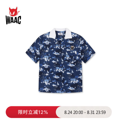 WAAC小恶魔官方春夏女士高尔夫服装KNIT COLLAR SHIRT短袖衬衫