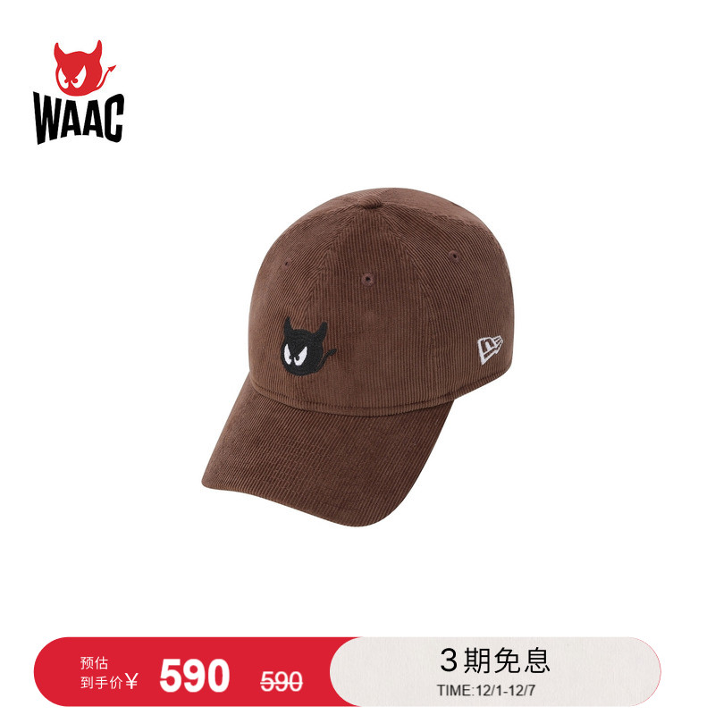 WAAC小恶魔官方秋冬新品CORDUROY CAP灯芯绒鸭舌帽