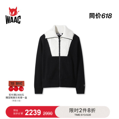 WAAC小恶魔官方秋冬女士高尔夫服装Knit Cardigan套头衫