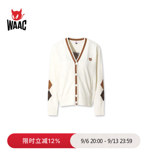 WAAC小恶魔官方早秋新品女士高尔夫服装KNIT CARDIGAN 外套
