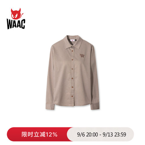 WAAC小恶魔官方早秋新品女士高尔夫服装Jersey Stripe Shirts衬衫