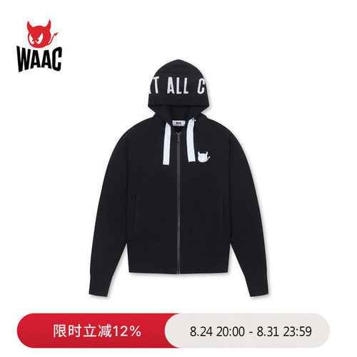 WAAC小恶魔官方春夏女士高尔夫服装FULL-ZIP SWEATER长袖毛衣