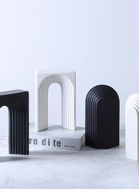 创意现代几何拱形u形n形陶瓷装饰品入口电视柜酒柜展示柜咖啡桌装