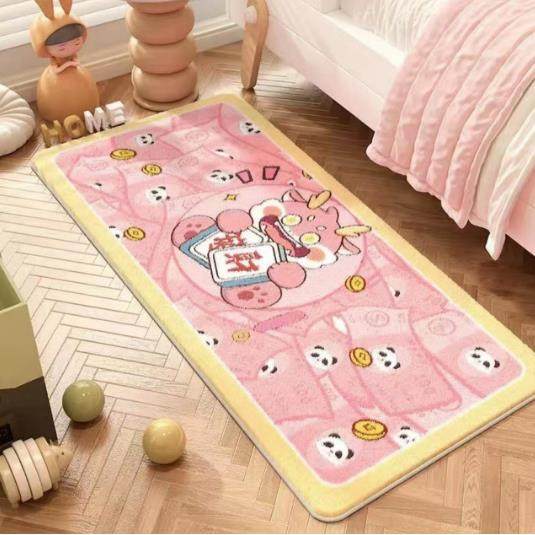 富贵龙网红小狗卧室床边毯子衣帽间条形地毯可爱柔软细沙羊绒,居家布艺,地毯,淘宝优惠券,粉丝福利购,淘宝优惠卷