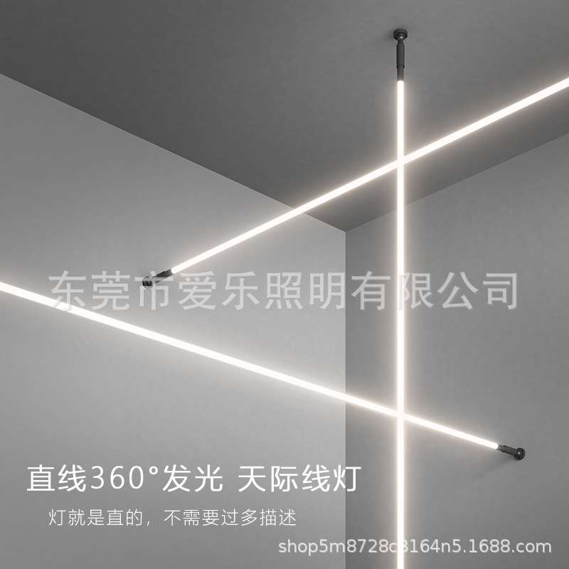 网红圆形灯线性灯COB灯带LED过道线条灯直线简约创意展厅天际线灯