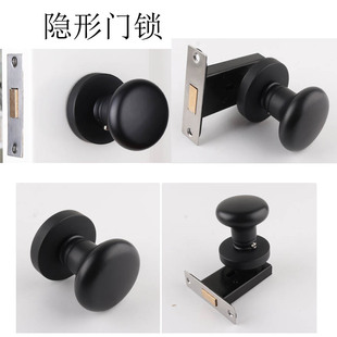 隐形门锁室背景墙门隐藏门把手暗藏合页单面锁暗锁室内卧门锁黑色
