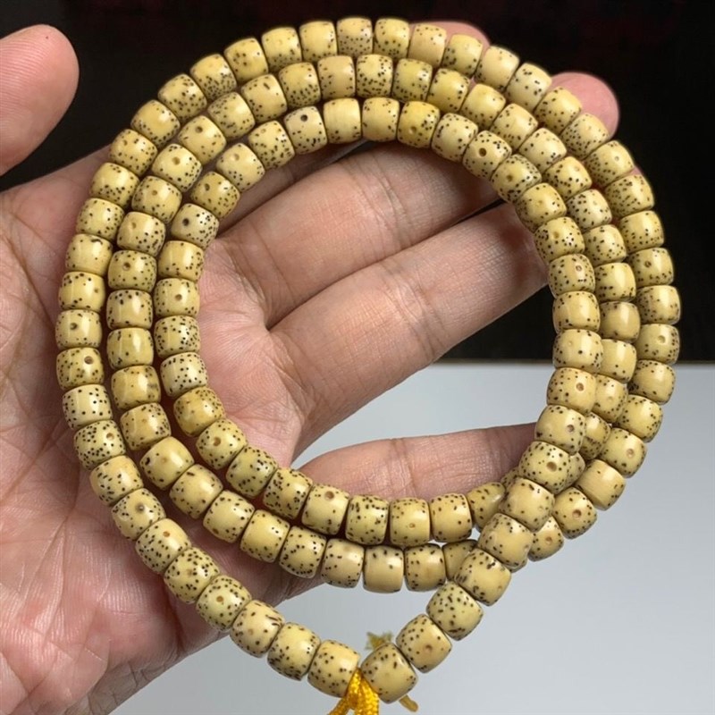 老林文玩海南星月菩提鸡油黄长串尺寸67直切X108+6粒