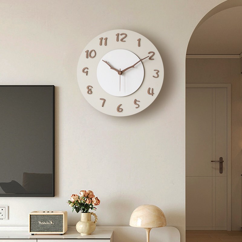 家用钟表挂钟客厅l北欧高级感现代简约静音免打孔家用时尚时钟挂