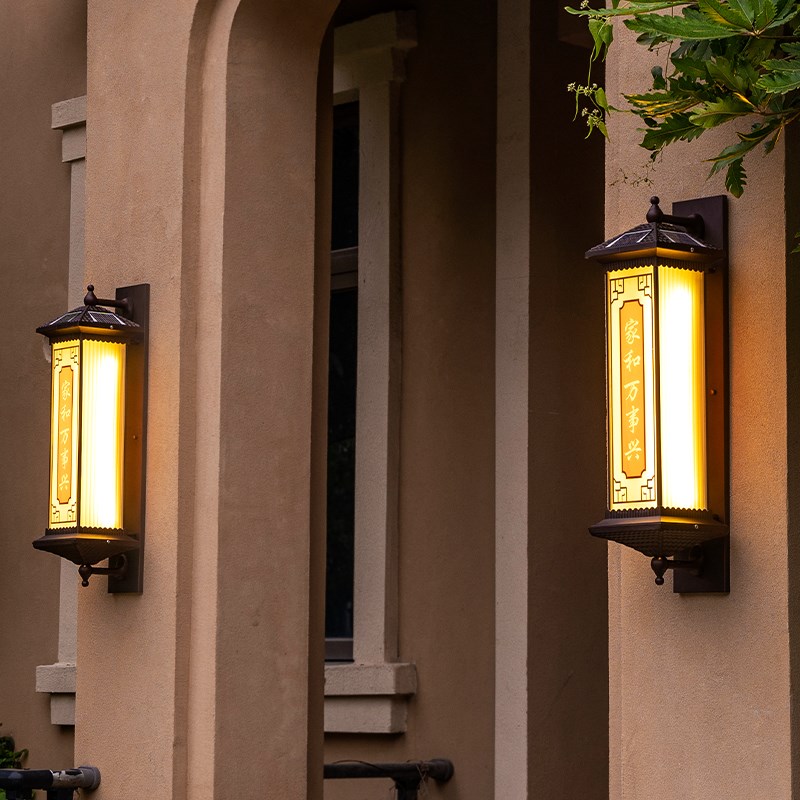 太阳能户外壁f灯防水光控别墅农村中式庭院室外大门外墙装饰壁挂