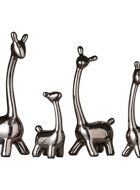 简约轻奢高档f电镀陶瓷小鹿摆件客厅玄关电视柜酒柜艺术家居装饰