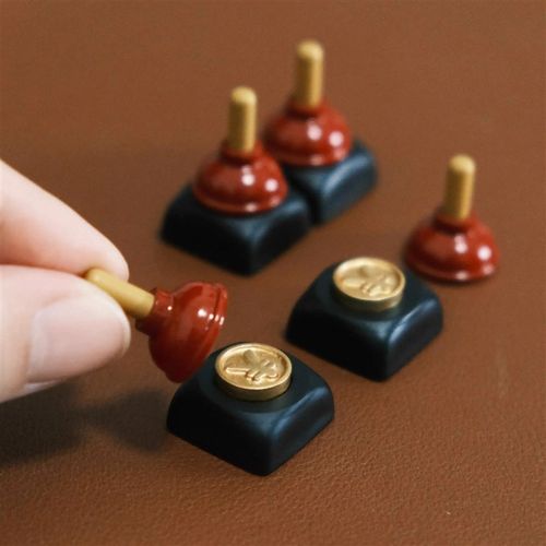 火箭锤吸金小皮搋磁吸q个性键帽单个机械键盘键帽十字轴可爱键帽