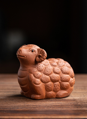 创意紫砂十二生肖摆件整套阳康羊茶宠可养兔子茶台茶桌祥龙装饰品