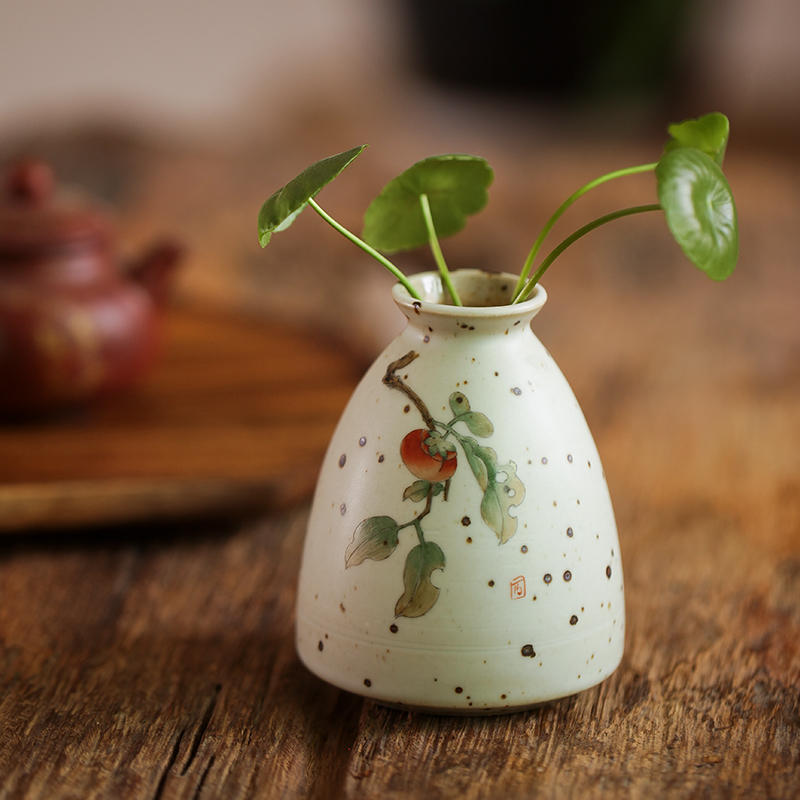 不梵水培创意陶瓷纯手工手绘日式插花花器中式花卉桌面陶艺花瓶