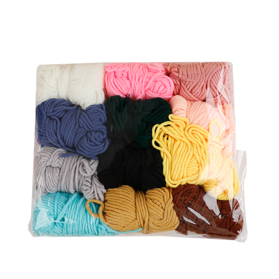 十二色练手毛线手工diy编织8股毛线团粗线球情人牛奶棉材料包戳绣