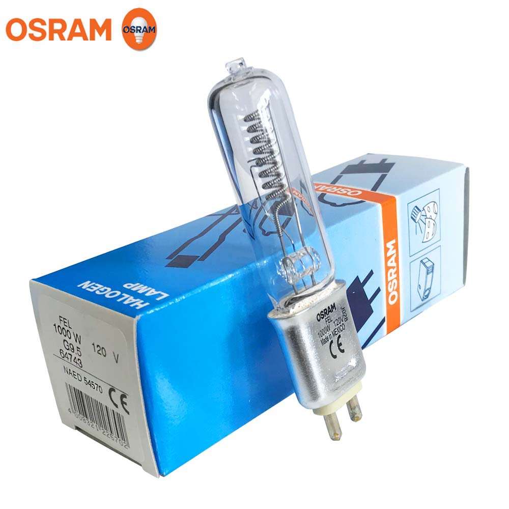 欧司朗OSRAM 64743 FEL 120V 1000W单端影视舞台照明灯泡G9.5灯脚