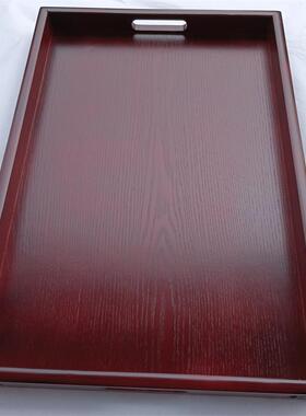 暗红色木托盘木质茶盘长方形水杯托盘复古木盘子杯盘家用酒杯盘