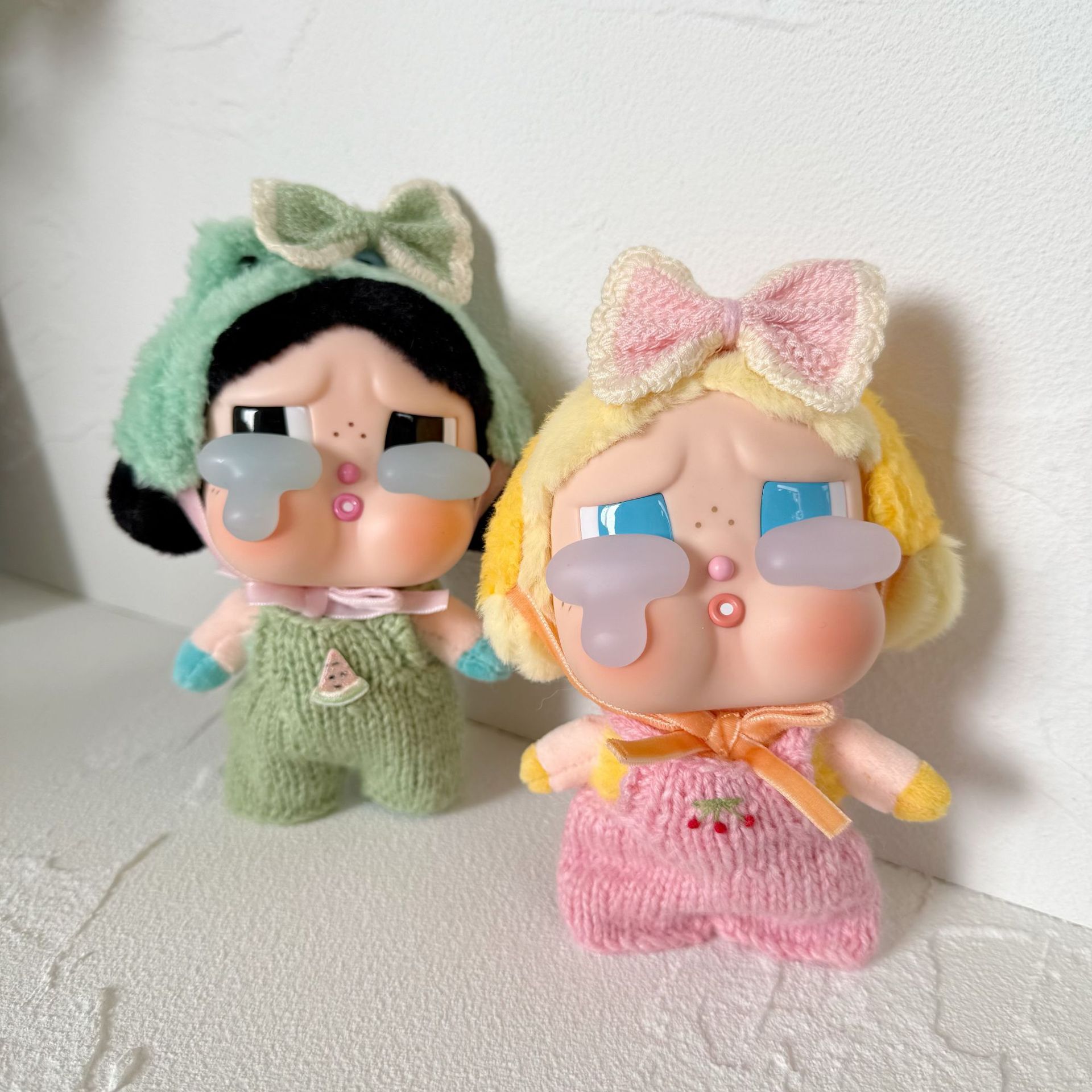 仅衣服】CRYBABY哭娃眼泪工厂搪胶脸公仔手工背带裤套装15CM娃衣