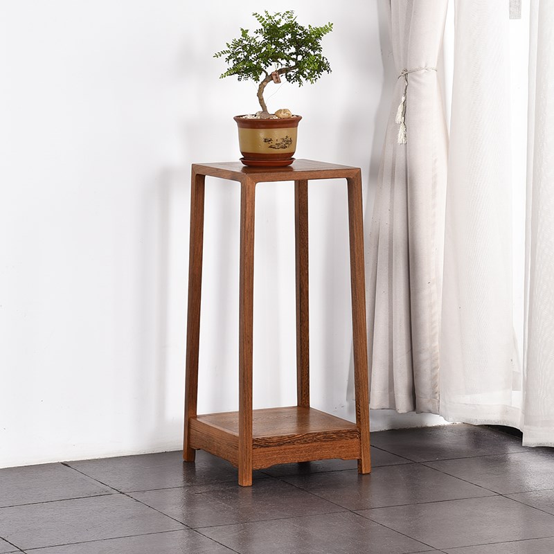 红木家具鸡翅木花架红木盆景架实木摆件架家M用置物架客厅花几底