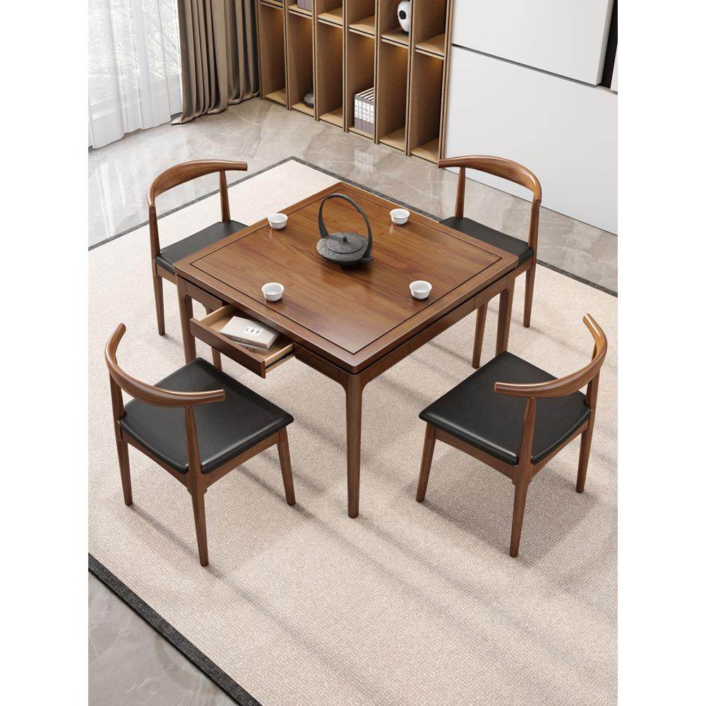 实木八仙桌新中式正方形餐桌椅组合四方桌茶馆茶桌棋牌桌吃饭桌子