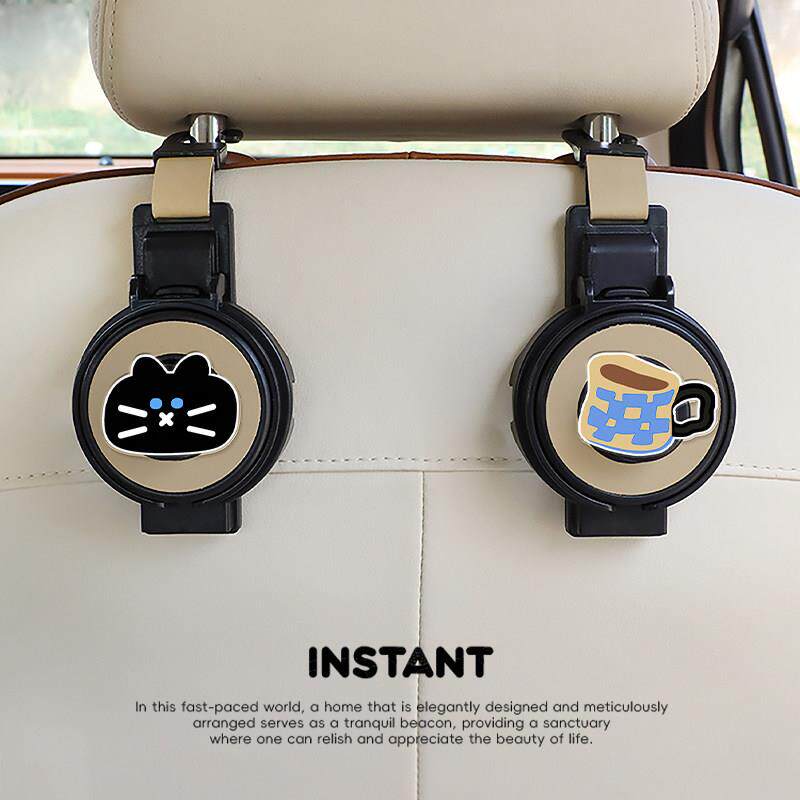 原创小猫车载挂钩多功能挂钩车载水杯架汽车座椅后背挂钩椅背收纳