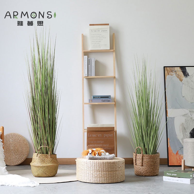 仿真绿植大型线草落地盆栽室内客厅假植物盆景装饰楼梯角落摆件