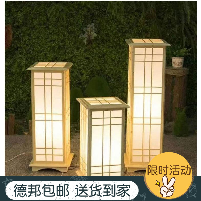 新款中式路引婚庆装饰道具原木灯光方柱路引迎宾舞台婚礼布置摆件