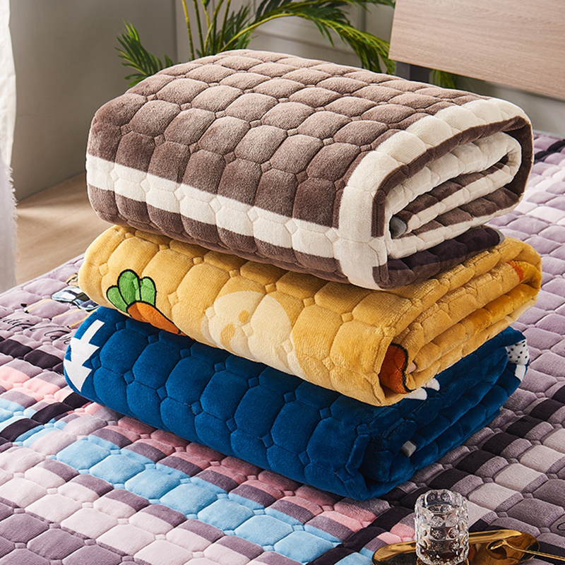 法兰绒床垫子毛绒面床单铺床上的毛毯子珊瑚绒防滑床褥垫被冬家用