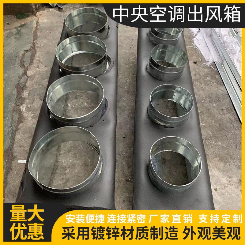 定制中央空调风管机出风口静压箱出风箱白铁皮天方地圆集水盘漏斗