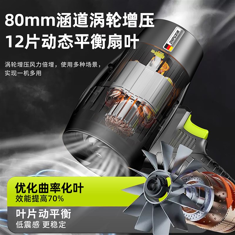 暴力风扇涡轮强力吹风机工业手持锂D电鼓风机大功率涵道风扇吹尘