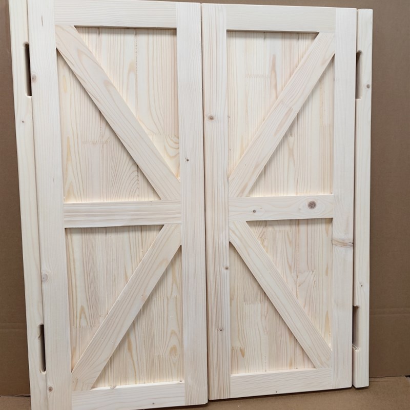 简约现代实木原木素门对开门室内半腰门走廊隔断栅栏门酒吧门订制