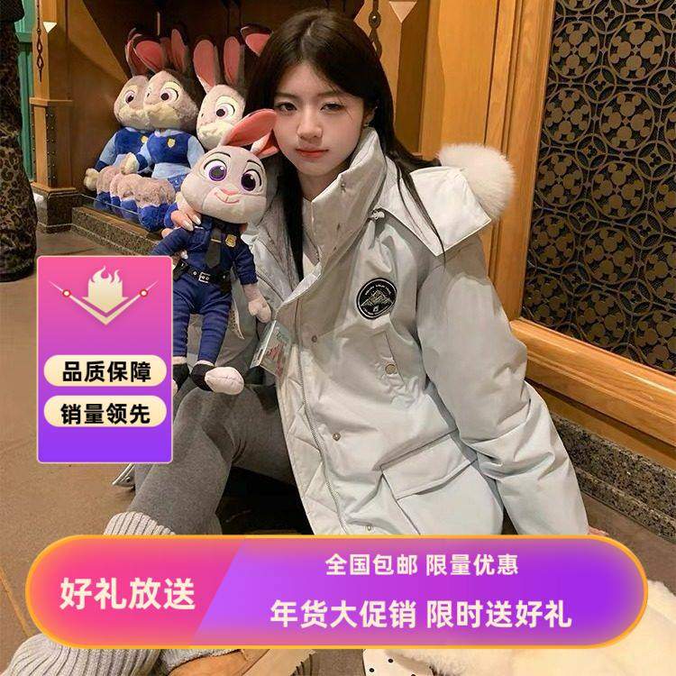 2025工装毛领派克服羽绒棉服女设计感小众毛毛内胆冬季新款中长款