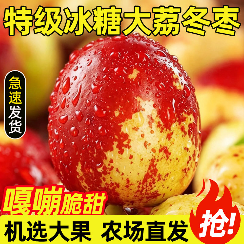 正宗陕西大荔冬枣新鲜水果冰糖甜脆多汁新鲜大枣孕妇整箱京东包邮
