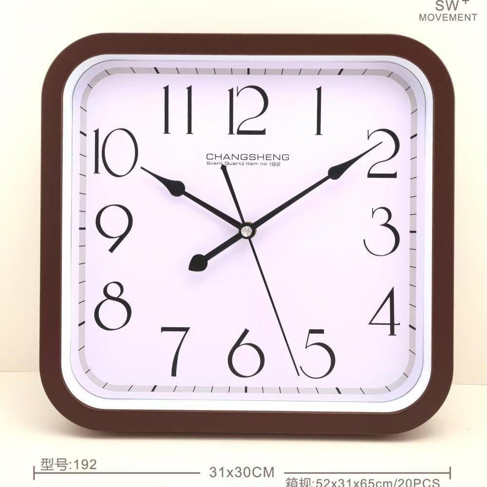 现代简约挂钟方形31*30cm家用时尚装饰墙钟静音挂墙钟表可印logo