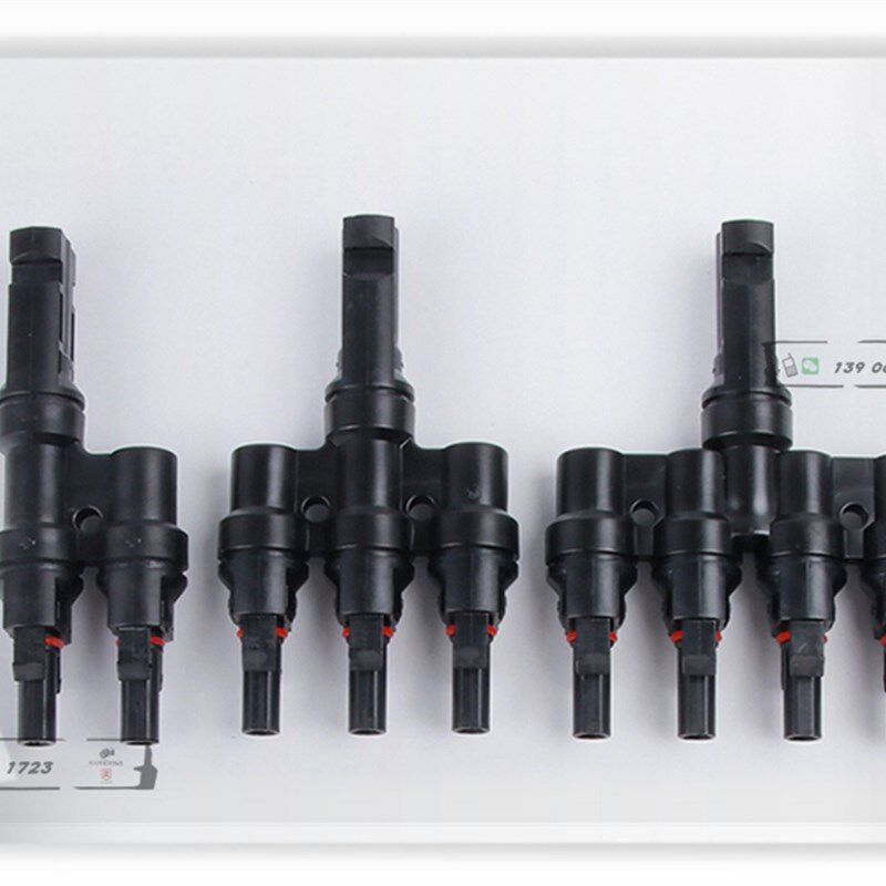 T型四通MC4光伏连接器直流专用插头太阳能电池组T件一分三并联接