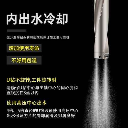 U钻快速钻头刀杆车床用数t控暴力钻SP平底喷水钻头WC刀片刀柄油钻