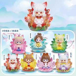 国潮热销新品灵狐仙韵盲盒桌面车载摆件办公室古风装饰品厂家直销