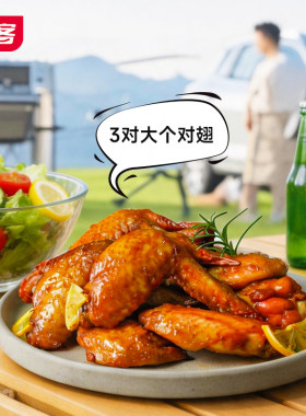 益客奥尔良烤对翅300g2袋鸡翅半成品烤箱空气炸锅鸡翅根冷冻食材