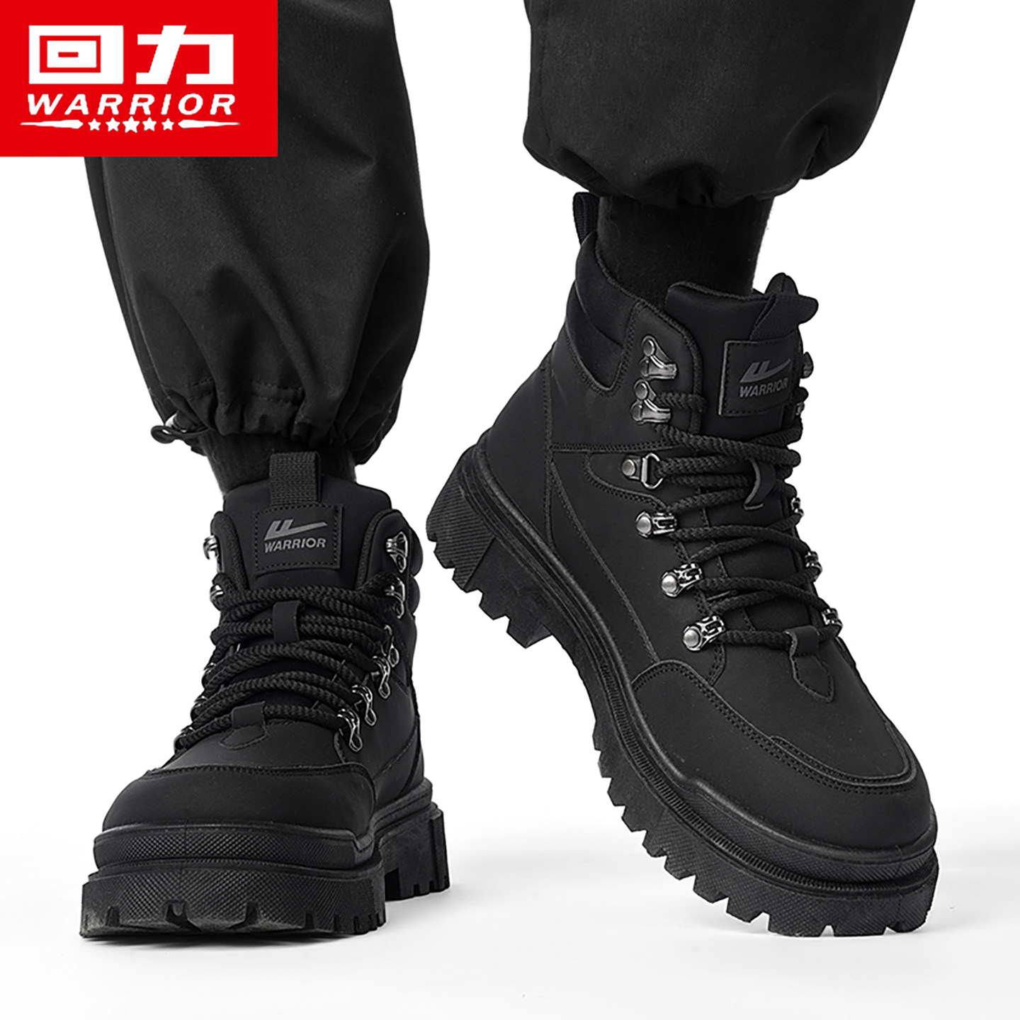 回力马丁靴男款2025冬季新款男士皮面防水英伦风高帮休闲工装鞋子,流行男鞋,马丁靴,淘宝优惠券,粉丝福利购,淘宝优惠卷