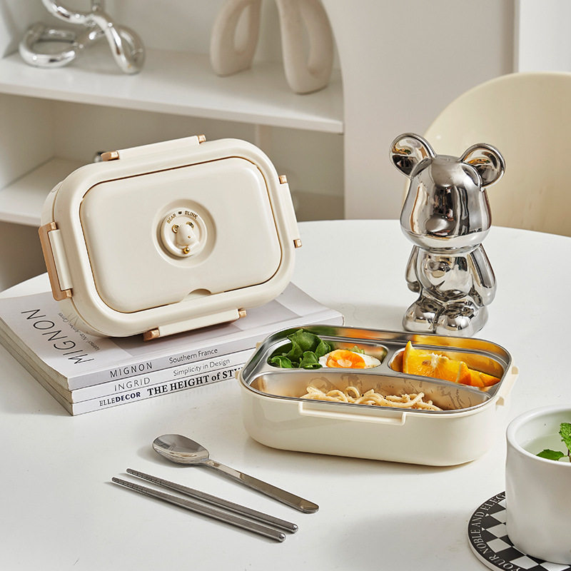 304不锈钢保温饭盒微波炉可加热上班族学生女生带盖分隔式便当盒,收纳整理,食物收纳盒,淘宝优惠券,粉丝福利购,淘宝优惠卷