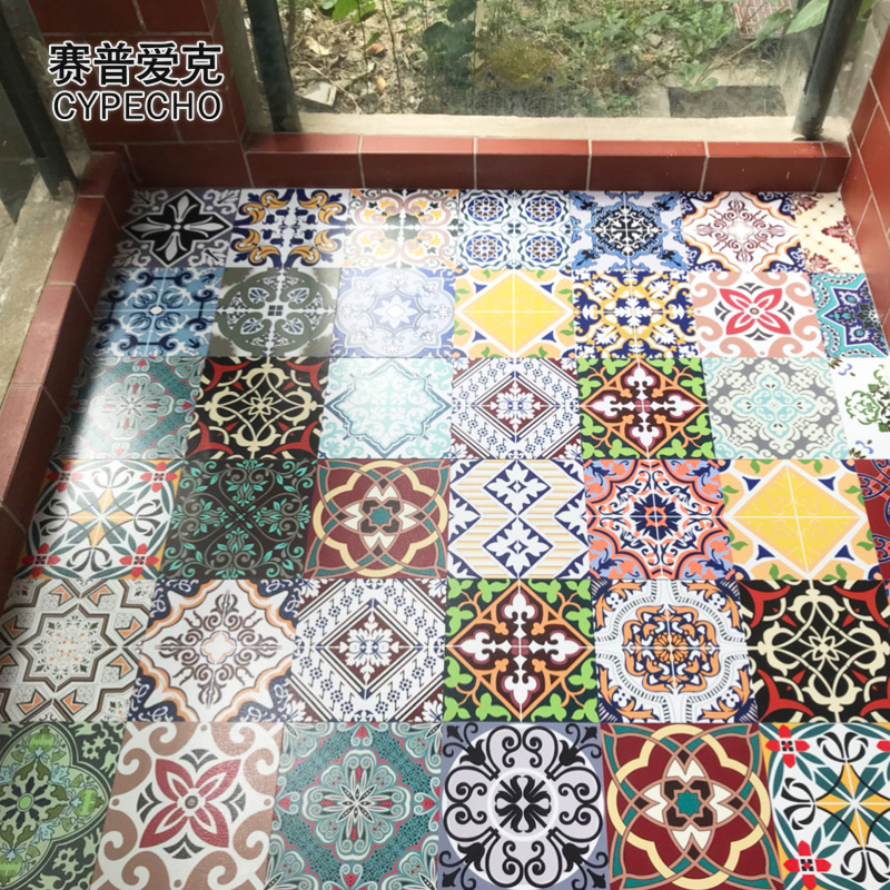 地板贴装饰墙贴防水自粘墙纸瓷砖贴纸厨房卫生间客厅壁纸自粘地贴