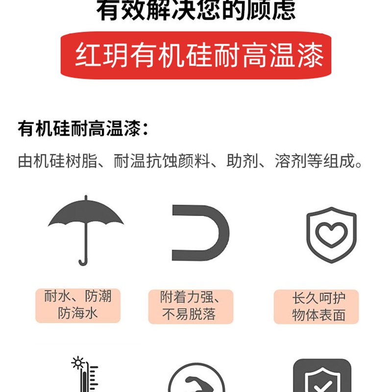 有机硅耐高温油漆1200度银色银粉漆金属火炉防腐防锈漆防火门涂料