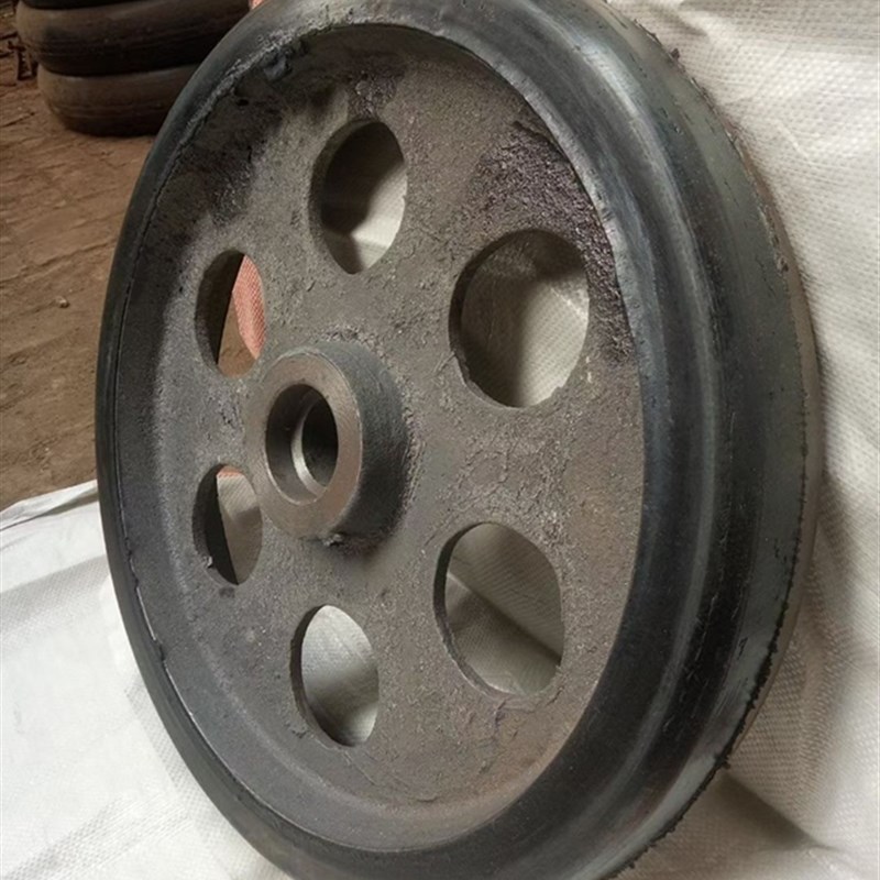 20寸轮子铁芯橡胶轮实心轮500重型轮工业脚轮6206双轴承铸铁轮