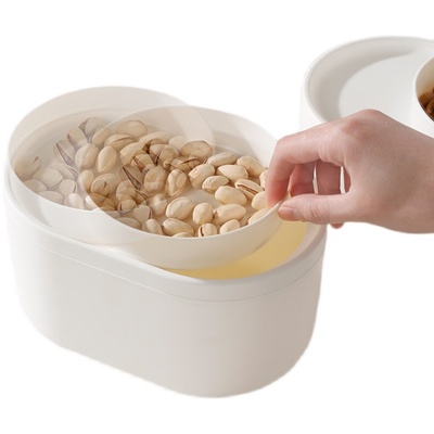 双层桌面垃圾桶迷你分类圆形塑料懒人收纳桶小号家用带盖杂物整理