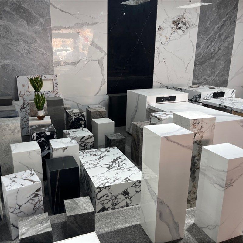 岩板花架立柱轻奢摆件室内客厅玄关餐厅会所落地摆设展示台地柱墎,商业/办公家具,展示地台/底座,淘宝优惠券,粉丝福利购,淘宝优惠卷