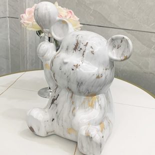 饰只进不出储蓄罐 卡通熊存钱罐家居客厅酒柜电视柜桌面玄关摆件装