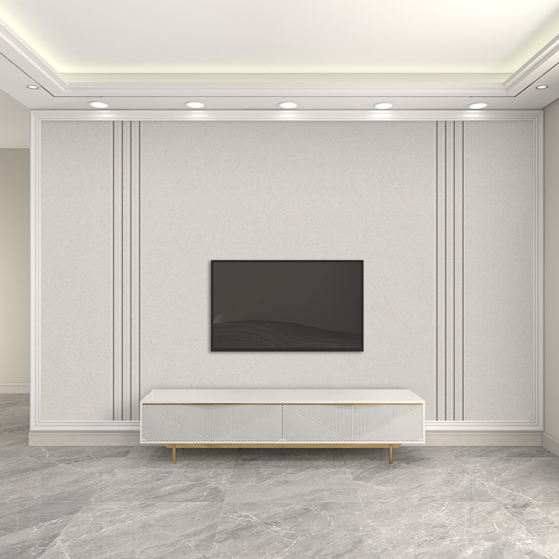 北欧风电视背景墙壁纸自粘格栅y图案大气简约素色壁画客厅影视墙